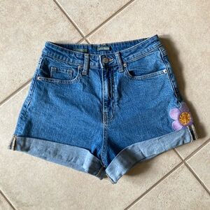 Wild Fable Blue Jean Shorts with Flower Patches